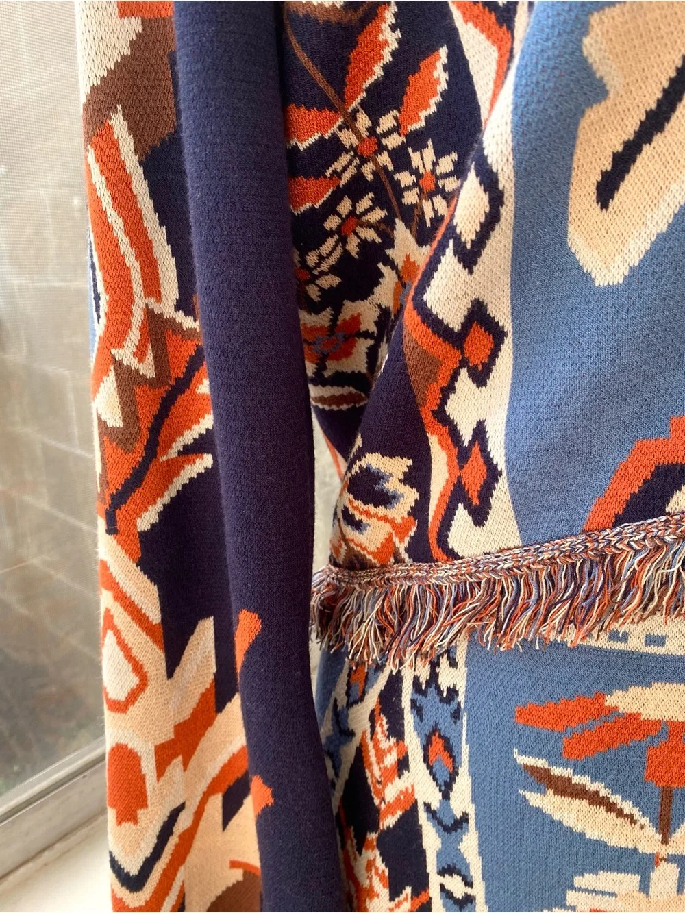 FARM Rio NWT Multicolor Tapestry Fringes Knit Top & Skirt Set, Size M